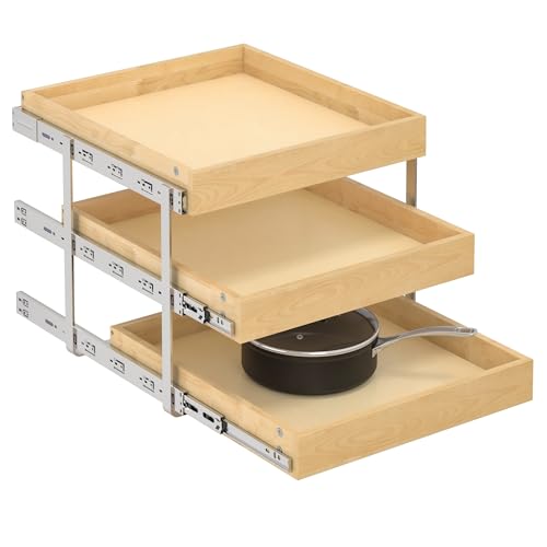 3 Tier Pull Out Cabinet Organizer with Soft Close (20''W x22''D / 3 Tiers)
