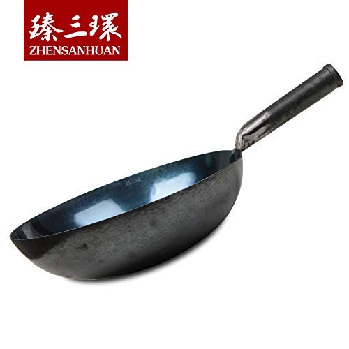 ZhenSanHuan Chinese Hand Hammered Iron Woks and Stir Fry Pans