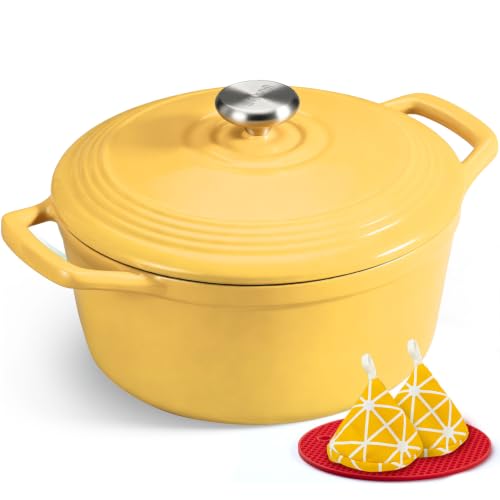 Enameled Cast Iron Dutch Oven (5.5 Quart / Yellow Jasper)