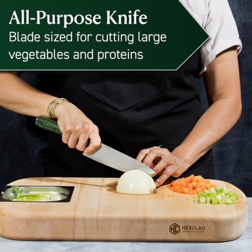 Espresso 7 Piece Japanese Damascus Steel Knife Set with Knife Block