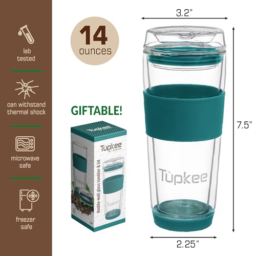 Double Wall All Glass Tumbler (Cyan)