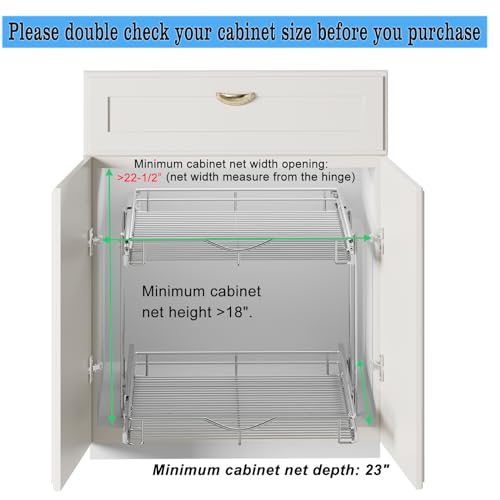 Pull Out Cabinet Organizer (Chrome / 22-1/2" W X 21-1/2" D)