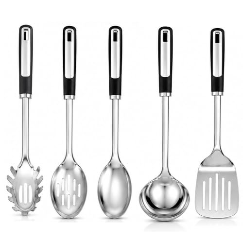 Stainless Steel Cooking Utensils Set with Ergonomic Handles.5 (Cooking Utensil Set(5 Piece))