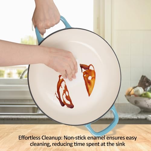 Enameled Cast Iron Dutch Oven (Gradient Blue / 3.8 QT)