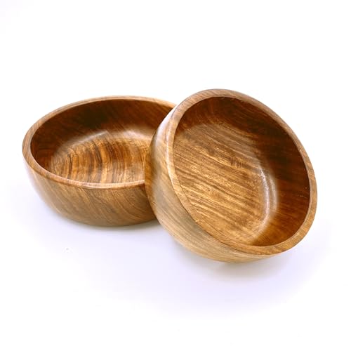 Wooden Mixing Bowls Set of 2 for Home and Kitchen
