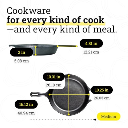 Pre Seasoned Cast Iron Skillet Set (Skillet / 8-inch, 10.25-inch, 12-inch)