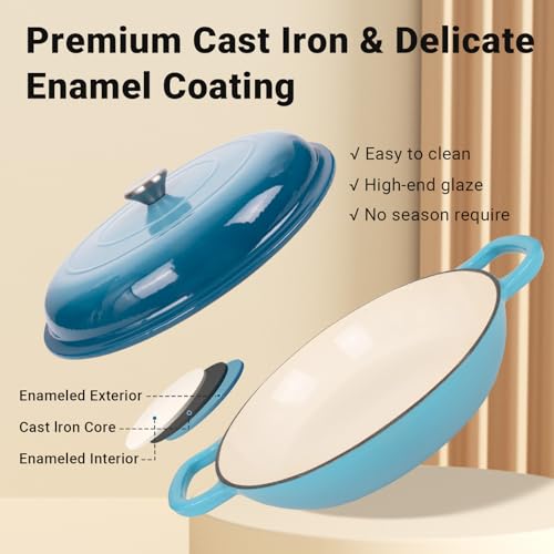 Enameled Cast Iron Dutch Oven (Gradient Blue / 3.8 QT)