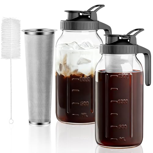 2 Pack Cold Brew Coffee Maker (2 Pack 64oz - Black)