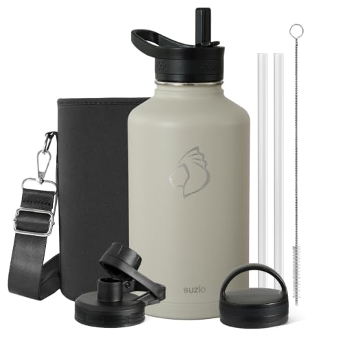 Half Gallon Water Jug Insulated Stainless Steel (64 Ounces / Greige)