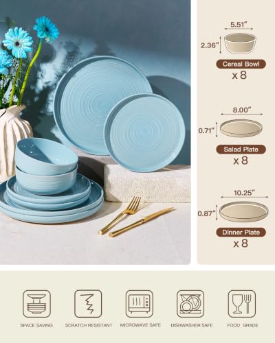 Ceramic Dinnerware Sets for 8 (Ice Blue)