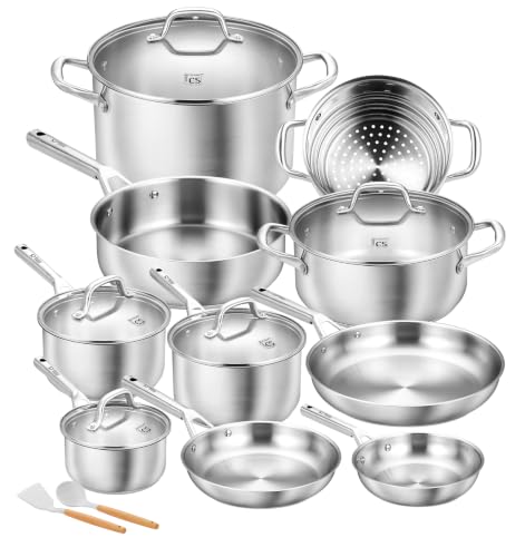 Stainless Steel Cookware Set 17 Piece