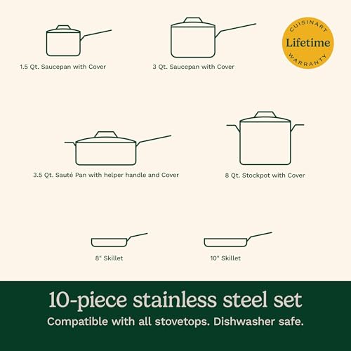 77-10P1 10-Piece Chef's-Classic-Stainless Collection, Cookware Set