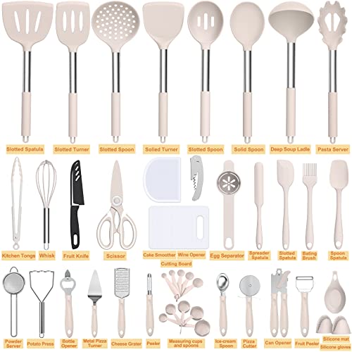 Silicone Cooking Utensil Set (Khaki)