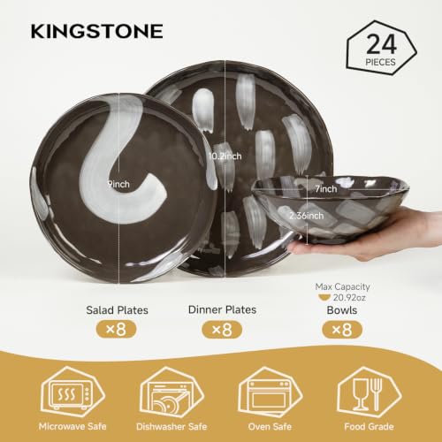Handcrafted Stoneware Dinnerware Set (Heritage Earth / service for 8)