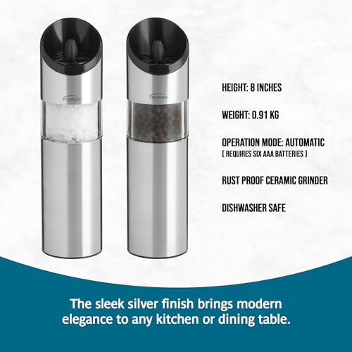 Graviti Battery Operated Salt & Pepper Mill Set