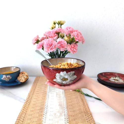 Ceramic Bowls For Kitchen (Blue+Red+Green+Pink)