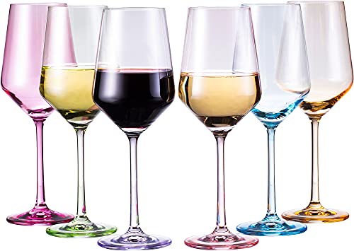 Colored Crystal Wine Glass Set of 6 (6 Count)