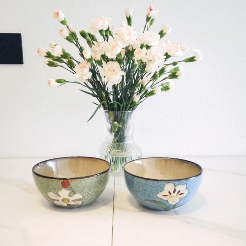 Ceramic Bowls For Kitchen (Blue+Red+Green+Pink)