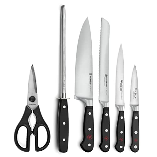 Wusthof Classic 7 Piece Knife Set with Acacia Block (7 Count)