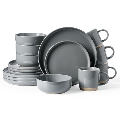 Milkyway 16 Piece Dinnerware Set with Mugs (Dark Gray / Service for 4 (Include Mugs))