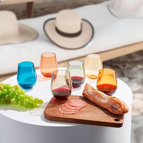 European Style Shatterproof Tritan Stemless Wine Glasses