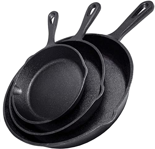 Cast Iron Skillet 3 (6.25”/8”/10” Set)