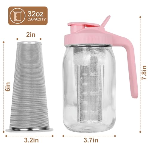 Cold Brew Coffee Maker (Pink / 32 Ounces)