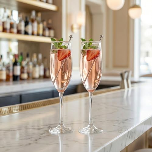 Voglia Nude 8.5 Ounce Champagne Glasses Set Of 6 Crystal Flute Glasses (6 Count)