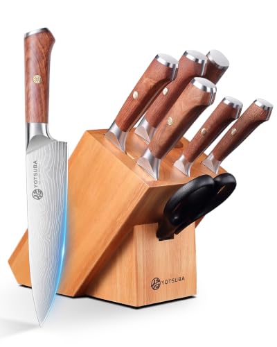 8 PCS Japanese Kitchen Knife Set with Block