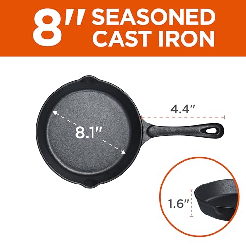 3 Piece Cast Iron Skillet Set (6", 8", 10" Skillet Set)