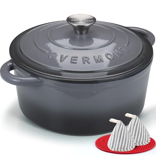 Enameled Cast Iron Dutch Oven (7 Quart / Grey)