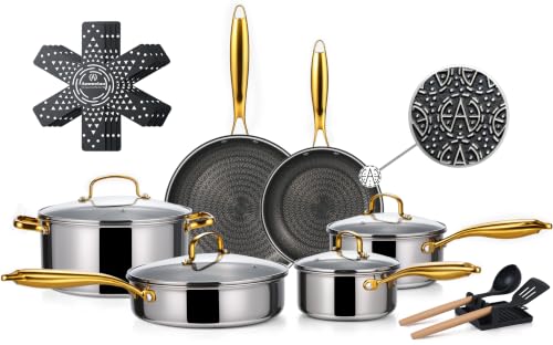 17 Pcs Stainless Steel Cookware Set