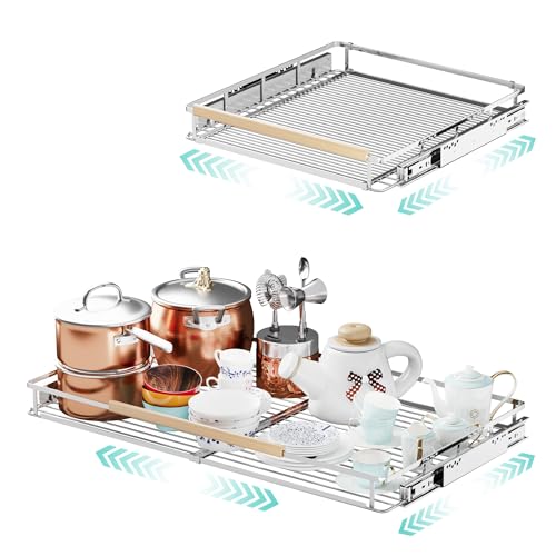 2Pack Expandable Pull Out Cabinet Organizer (X-Large, 23.2~39.99'' W x 22.5''D/Side-Mount / 2Pack)