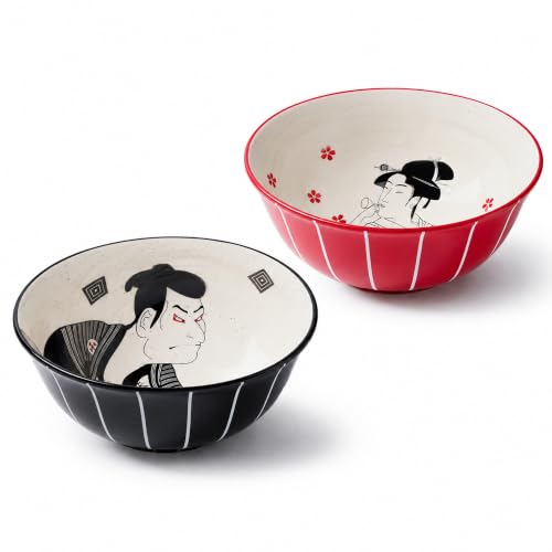 Ramen Bowl Set (Samurai & Geisha / 8 inch)