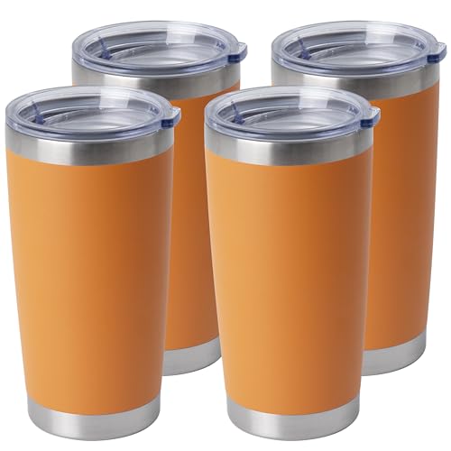 20oz Stainless Steel Tumblers Bulk (Orange-A / 4 Count (Pack of 1))