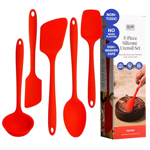 5 Piece Silicone Kitchen Utensils Set (Fire Red / 5 - Piece Set)