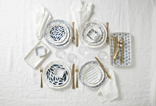 Blue Bay Porcelain 24 (24-Piece Dinnerware Set, Ikat)