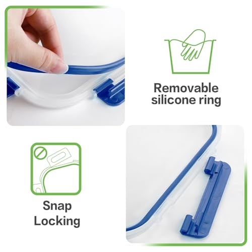 24pc Glass Food Storage Containers with Lids (Deep Blue / 12 Pack)