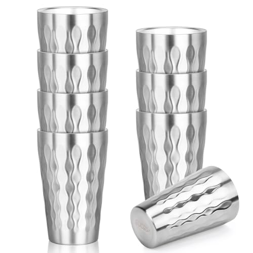 Stainless Steel Double Wall Cups (fire diamond-patterned / 16oz,8pcs)