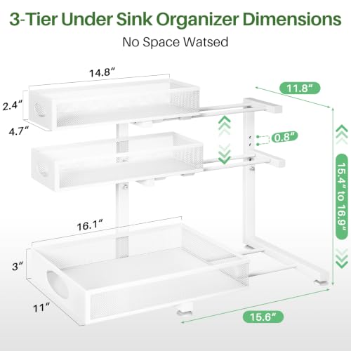 Under Sink Organizer 3 (1-Pack / White)