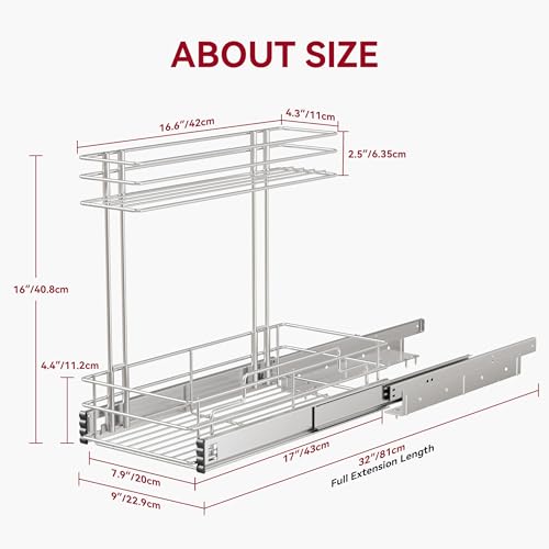 2 Pack Under Sink Organizer 9"W X17"D (9" W X17"D)