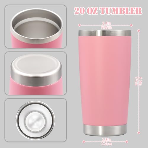 20 oz Tumbler Insulated Tumblers Stainless Steel Coffee Mug (Pink)