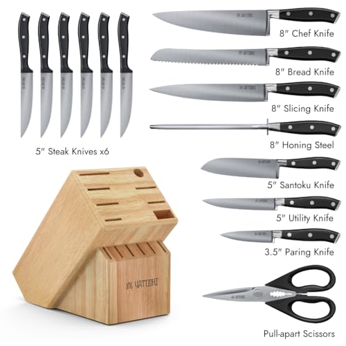 Yatoshi 15 Piece Black Knife Block Set