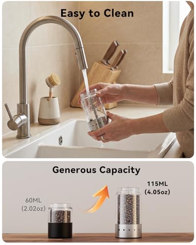 Rechargeable Electric Salt and Pepper Grinder Set (Silver/Black / Set)
