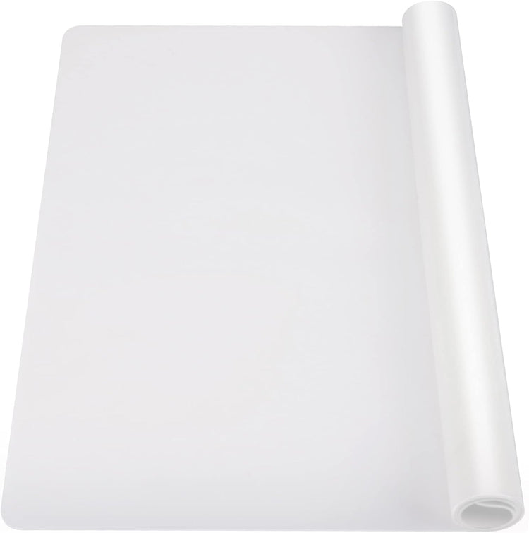 Ewen 27.6x19.5in 2mm Silicone Mats for Kitchen Counter, Thick Large Heat Resistant Non-Stick Silicone Placemat, Nonslip Workbench Mat Countertop Protector for Desk Crafts Air Fryer Pastry Translucent