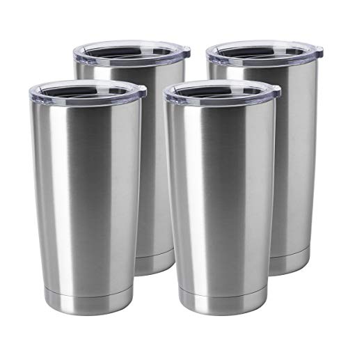 20oz Stainless Steel Tumblers Bulk (Stainless Steel-A / 4 Count (Pack of 1))