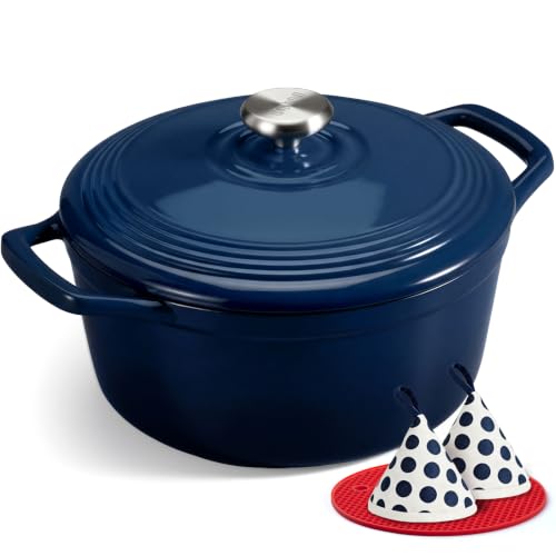 Enameled Cast Iron Dutch Oven (5.5 Quart / Midnight Sapphire)