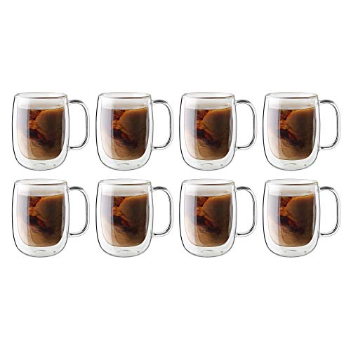 Sorrento Plus 8 (12.2 Ounces / Double-Wall Glass Coffee Mug Set)