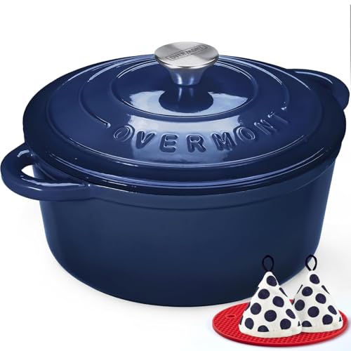 Enameled Cast Iron Dutch Oven (7 Quart / Indigo Blue)