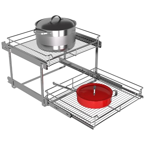 2 Tier Pull Out Cabinet Organizer (23 x 22 Inch)